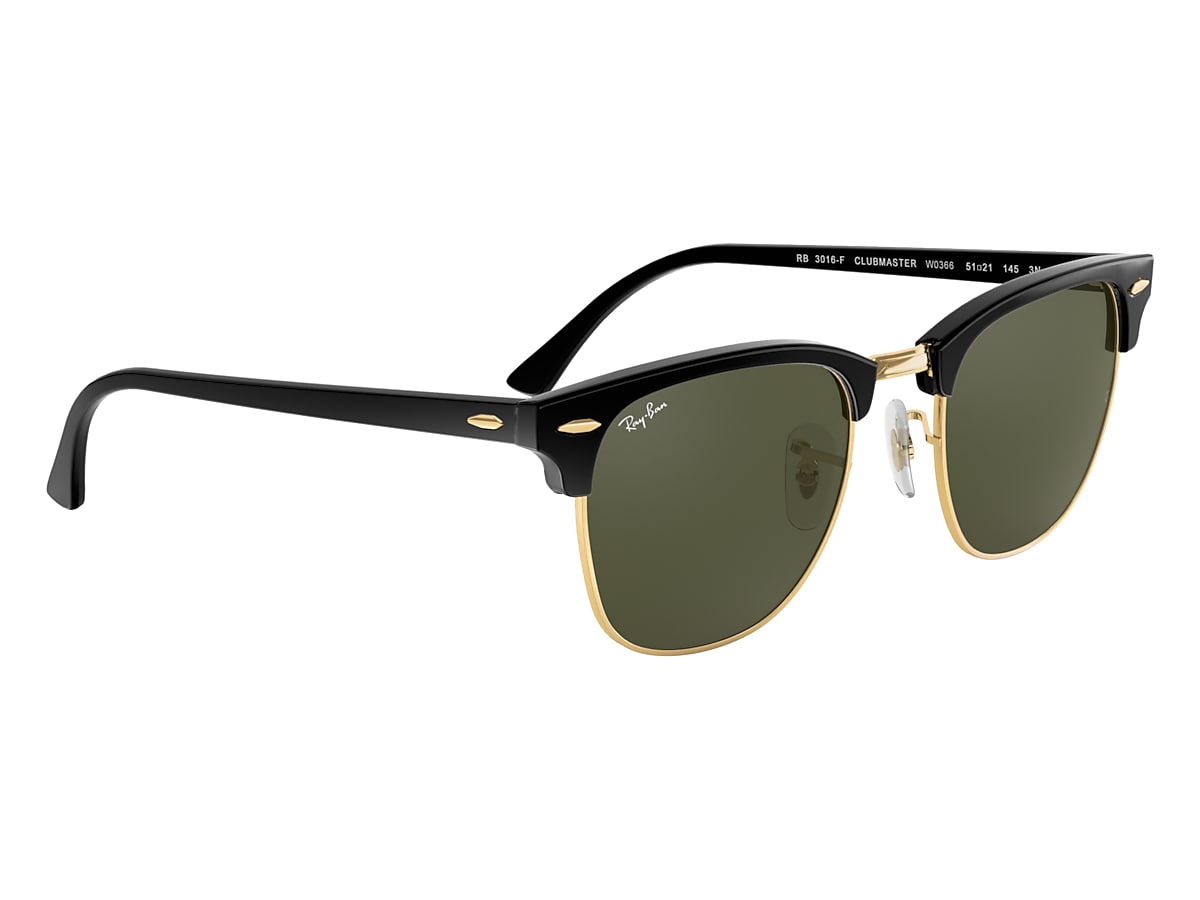 pasta fusionere Lege med Clubmaster Classic Sunglasses in Black On Gold and Green - RB3016F |  Ray-Ban® US