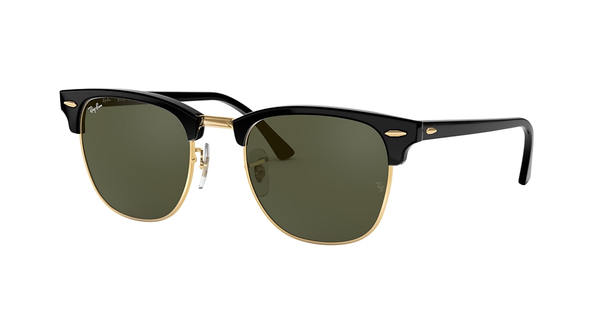 CLUBMASTER CLASSIC Sunglasses in Black On Gold and Green 