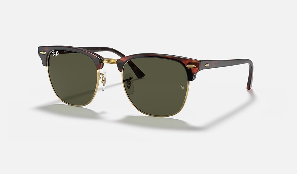 Clubmaster Classic Sunglasses in Tortoise and Green | Ray-Ban®