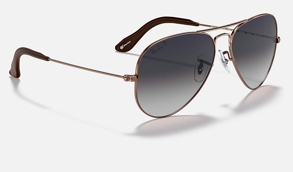 Kolonel Wild sjaal Aviator @collection Sunglasses in Copper and Blue/Grey - RB3025 | Ray-Ban®  US