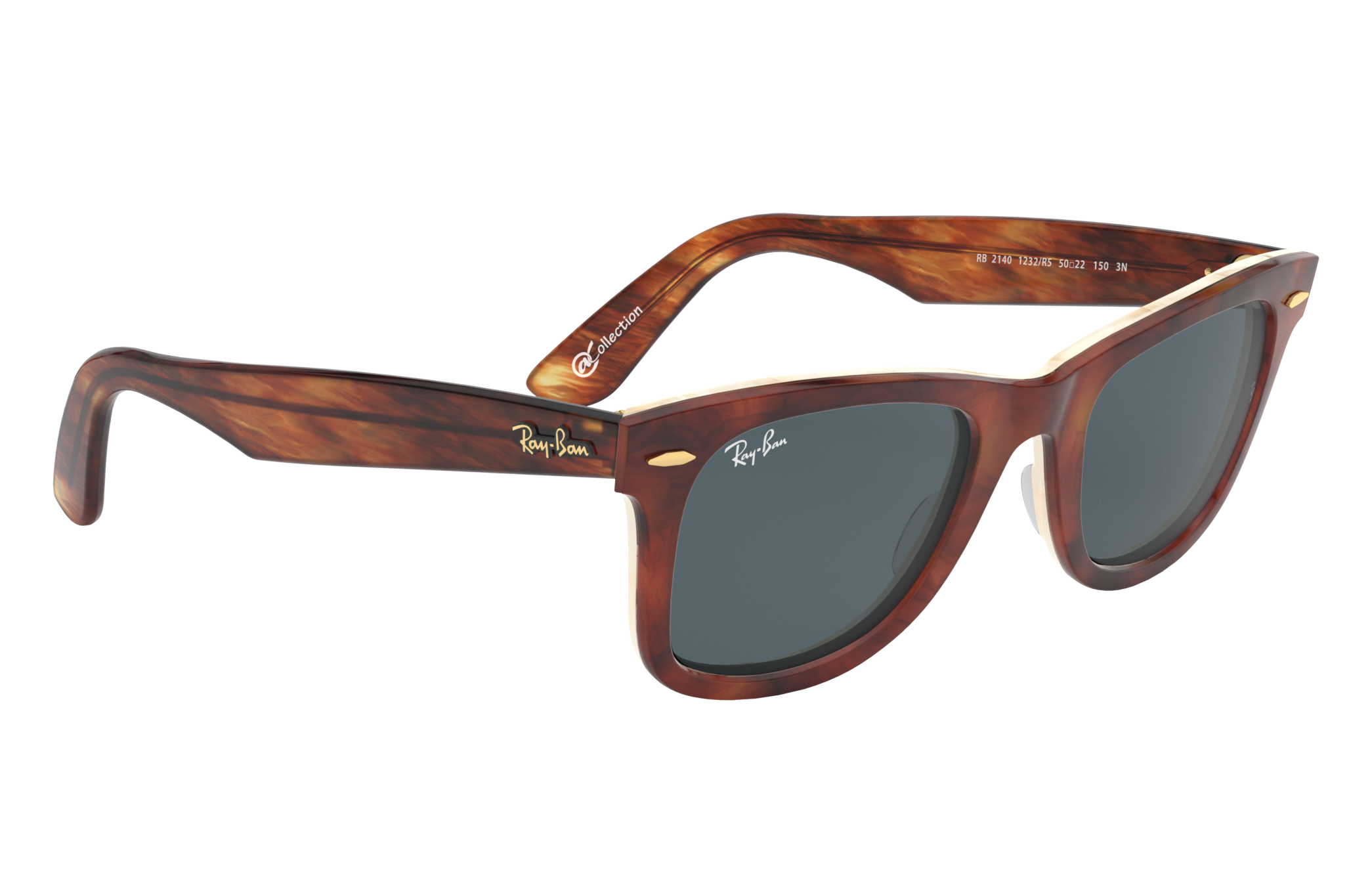 ray ban rb2140 wayfarer sunglasses top black on transparent azur