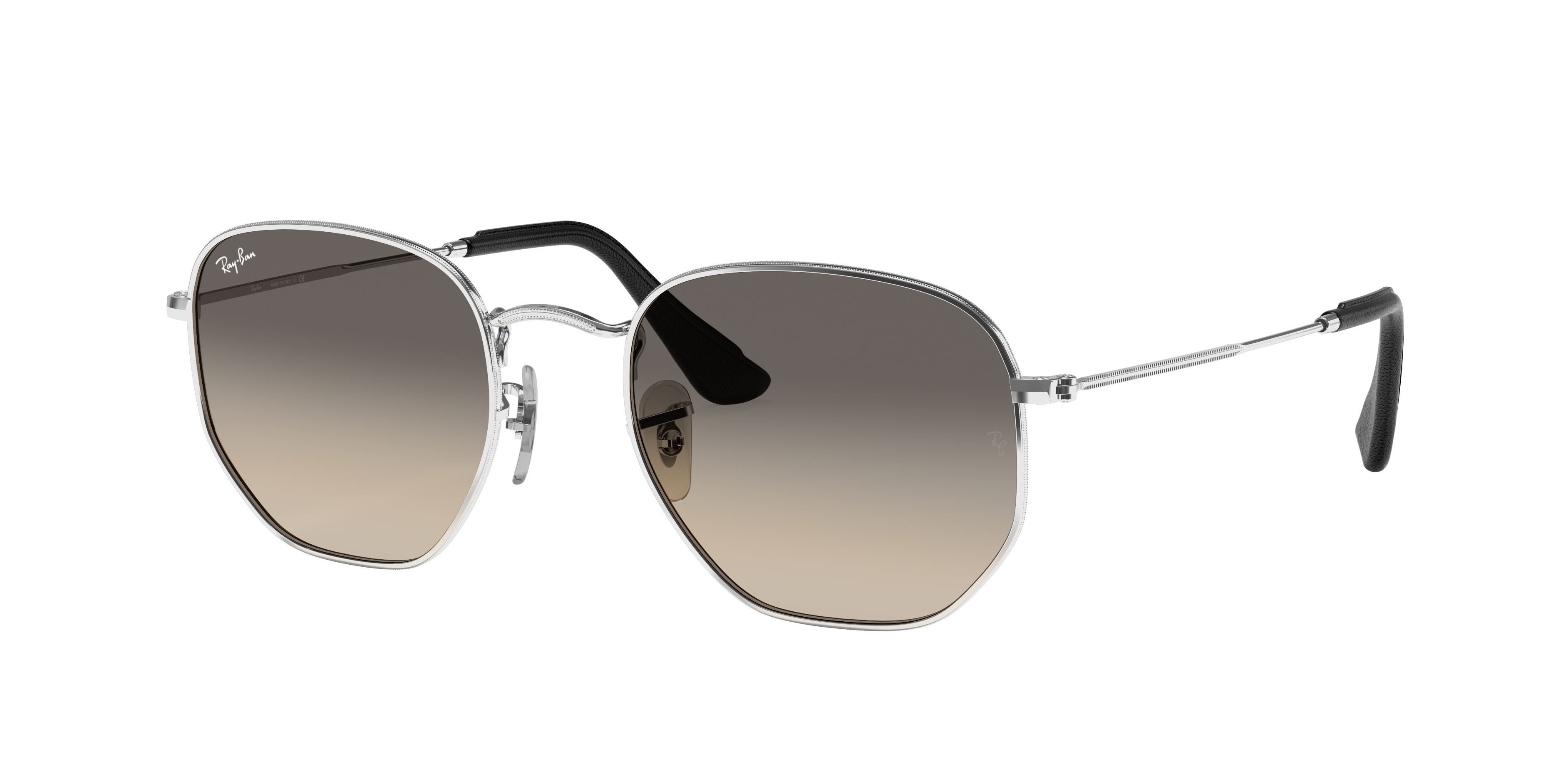 Hexagonal @collection Sunglasses in Silver and Light Grey | Ray-Ban®