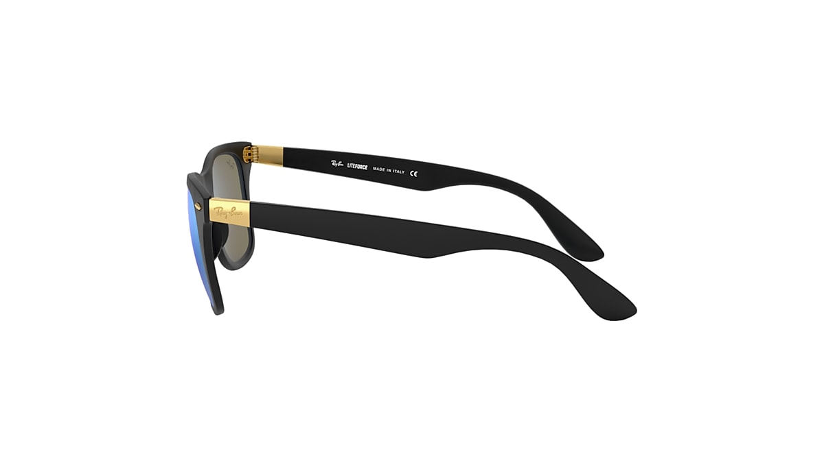 WAYFARER LITEFORCE Sunglasses in Black and Blue Mirror