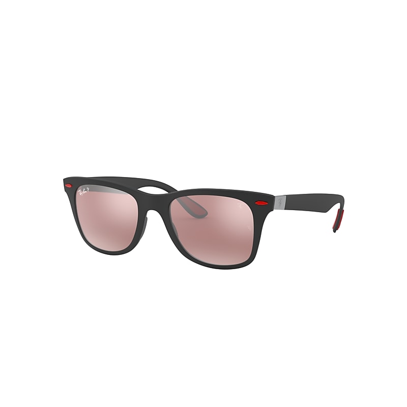 Ray-Ban Rb4195m Scuderia Ferrari Collection Sunglasses Black Frame Violet Lenses Polarized 52-20
