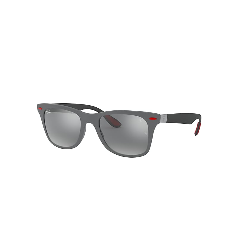 Ray-Ban Rb4195m Scuderia Ferrari Collection Sunglasses Black Frame Silver Lenses 52-20
