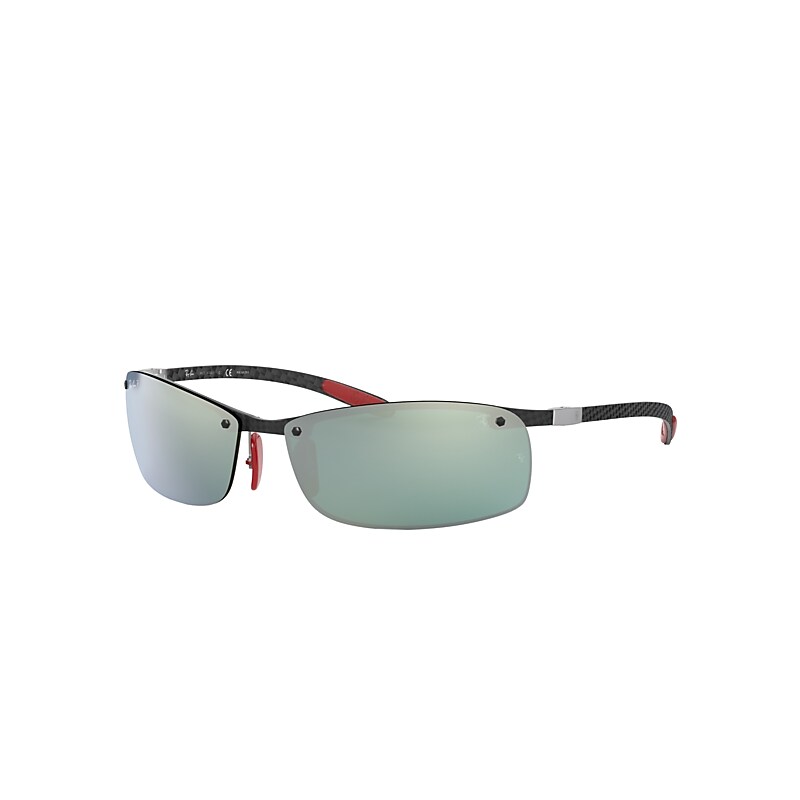 Ray-Ban Rb8305m Scuderia Ferrari Collection Sunglasses Black Frame Silver Lenses Polarized 65-14