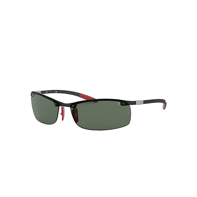 Ray-Ban Rb8305m Scuderia Ferrari Collection Sunglasses Black Frame Green Lenses 65-14