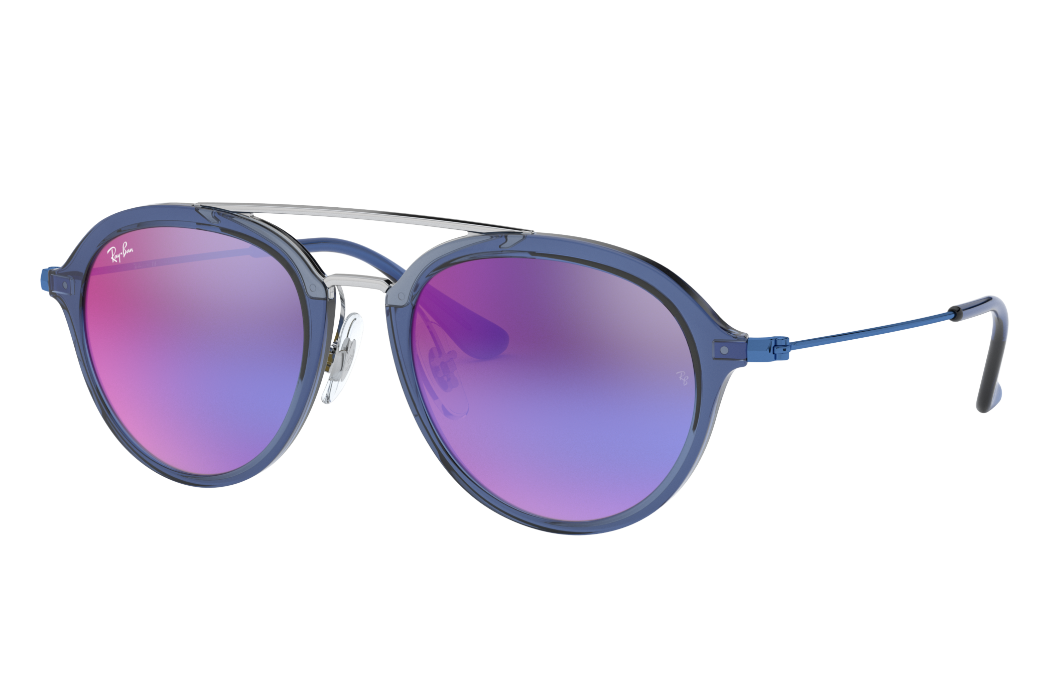 blue violet mirrored ray bans