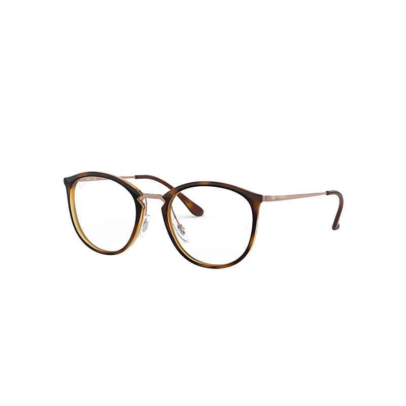 Ray-Ban Rb7140 Optics Eyeglasses Bronze-copper Frame Clear Lenses 49-20