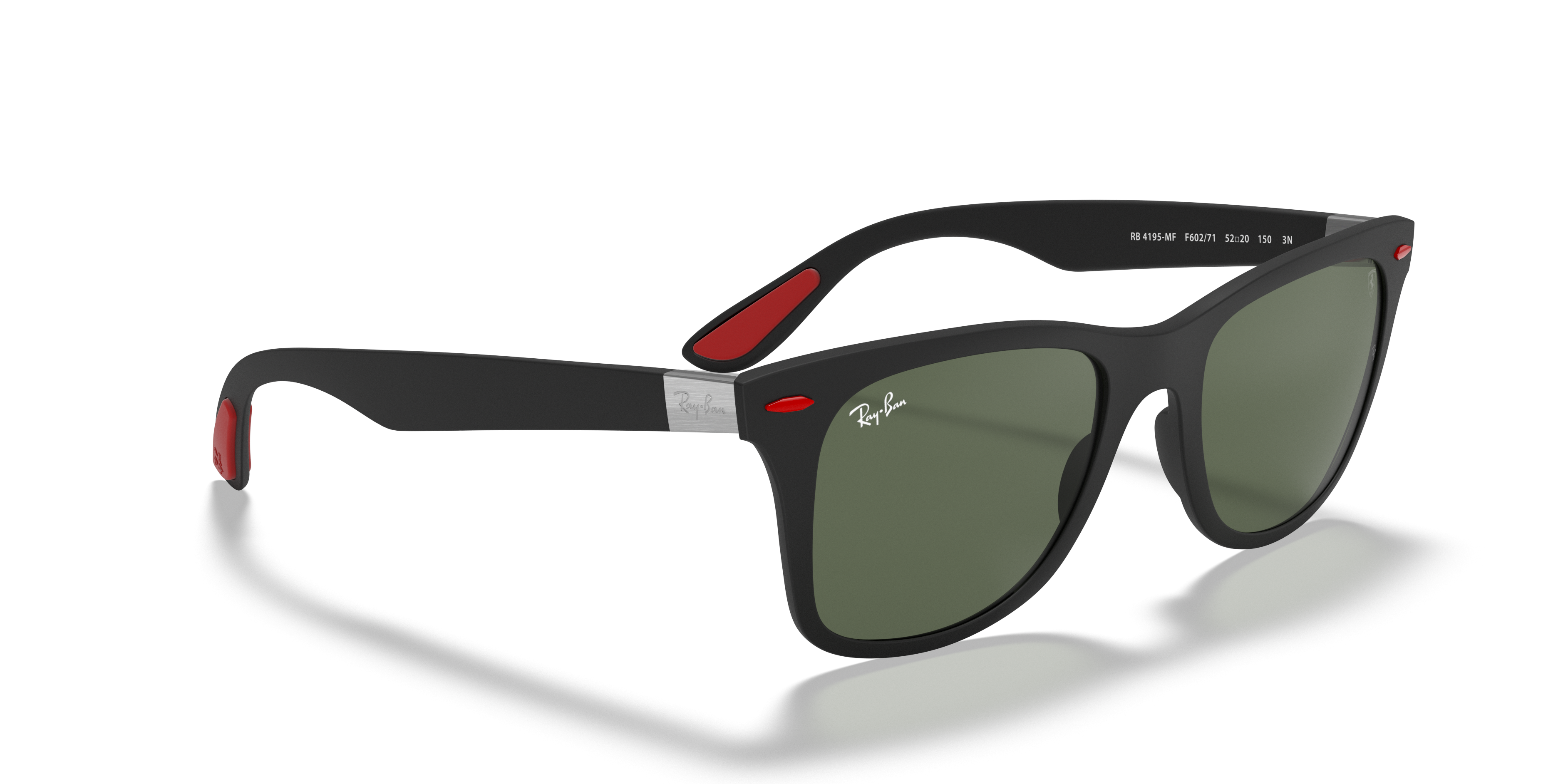 Black Sunglasses in Green and Scuderia Ferrari Collection Low Bridge Fit |  Ray-Ban®