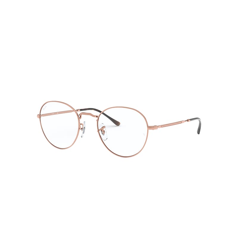 Ray-Ban Round Metal Optics II Eyeglasses Bronze-copper Frame Clear Lenses Polarized 51-20