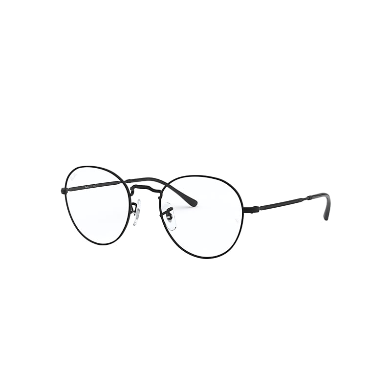 Ray-Ban Round Metal Optics II Eyeglasses Black Frame Clear Lenses 51-20