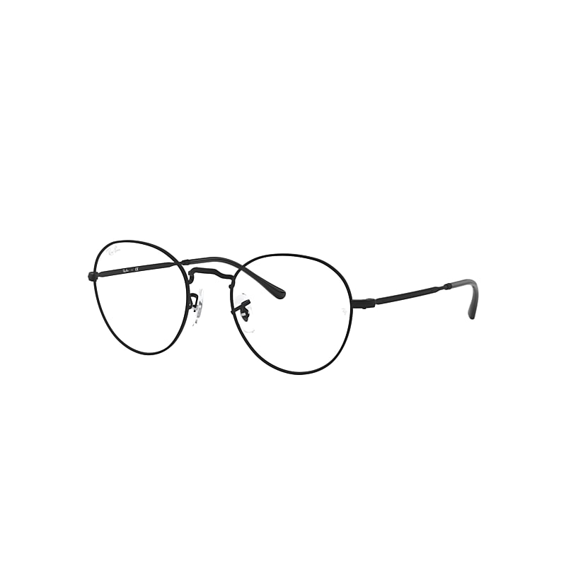 Ray-Ban Round Metal Optics II Eyeglasses Black Frame Clear Lenses 49-20