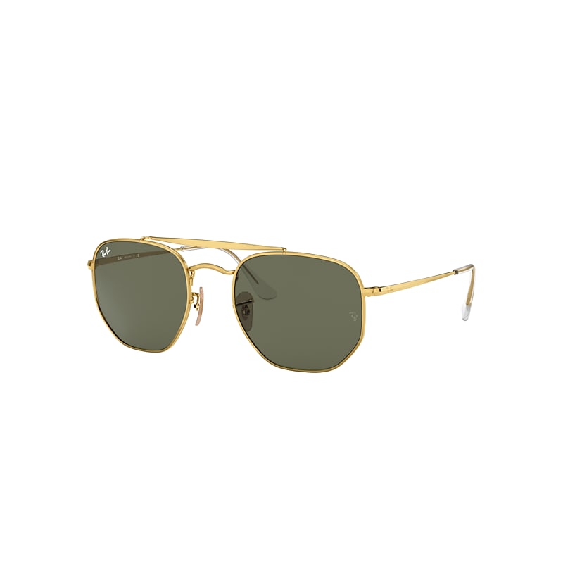 Ray-Ban Marshal Sunglasses Gold Frame Green Lenses 54-21