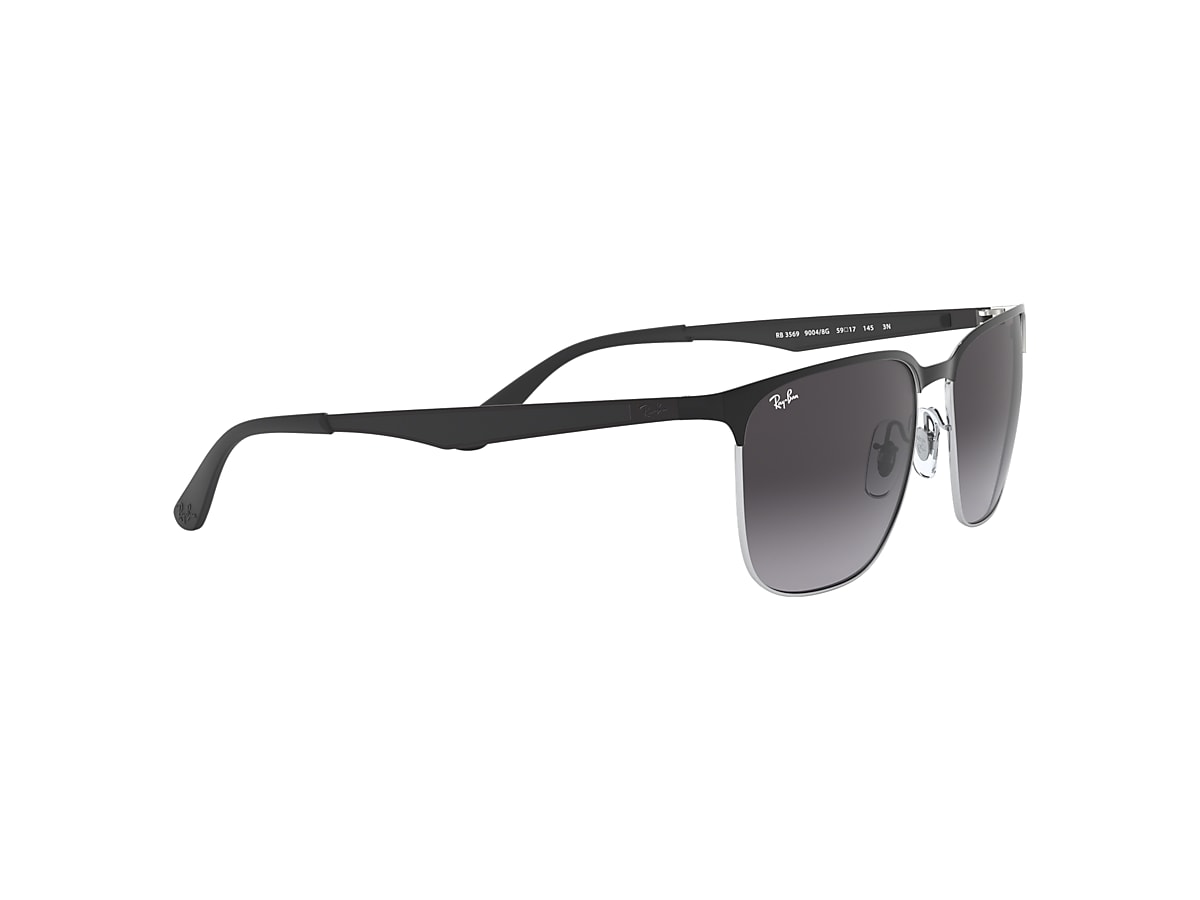 RB3569 Sunglasses in Black On Silver and Grey Gradient