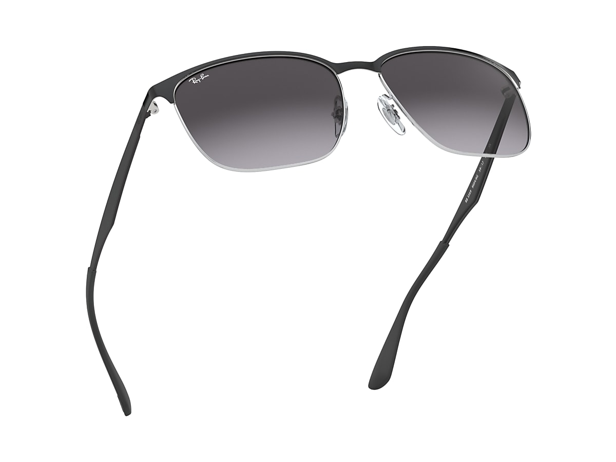 RB3569 Sunglasses in Black On Silver and Light Grey Gradient Dark Grey RB3569 Ray Ban US