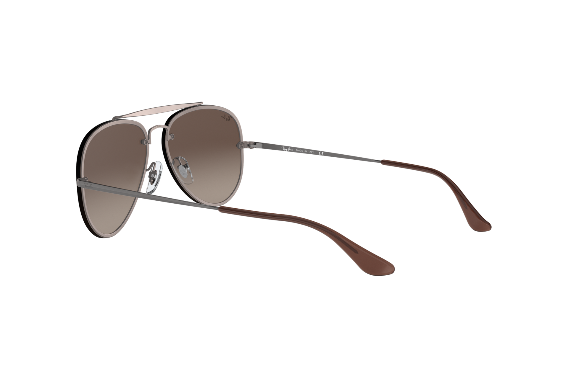 Blaze Aviator Sunglasses in Gunmetal and Brown | Ray-Ban®