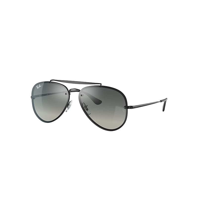Ray-Ban Blaze Aviator Sunglasses Black Frame Grey Lenses 61-13