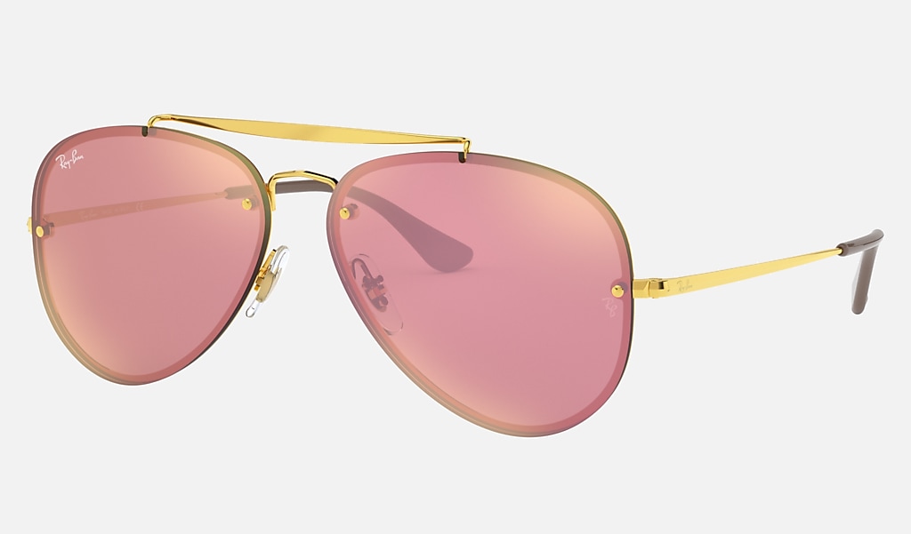 vers Chaise longue Blind Blaze Aviator Sunglasses in Gold and Pink | Ray-Ban®