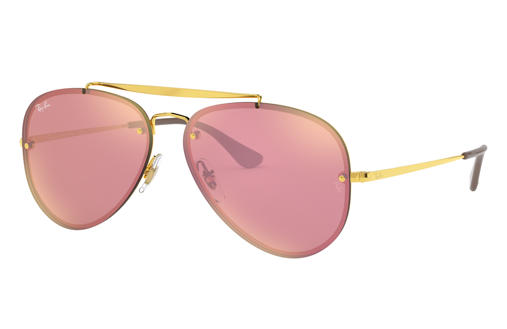 Blaze Aviator Sunglasses in Gold and Pink | Ray-Ban®
