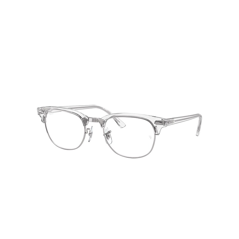 Ray-Ban Clubmaster Optics Eyeglasses White Transparent Frame Clear Lenses 49-21