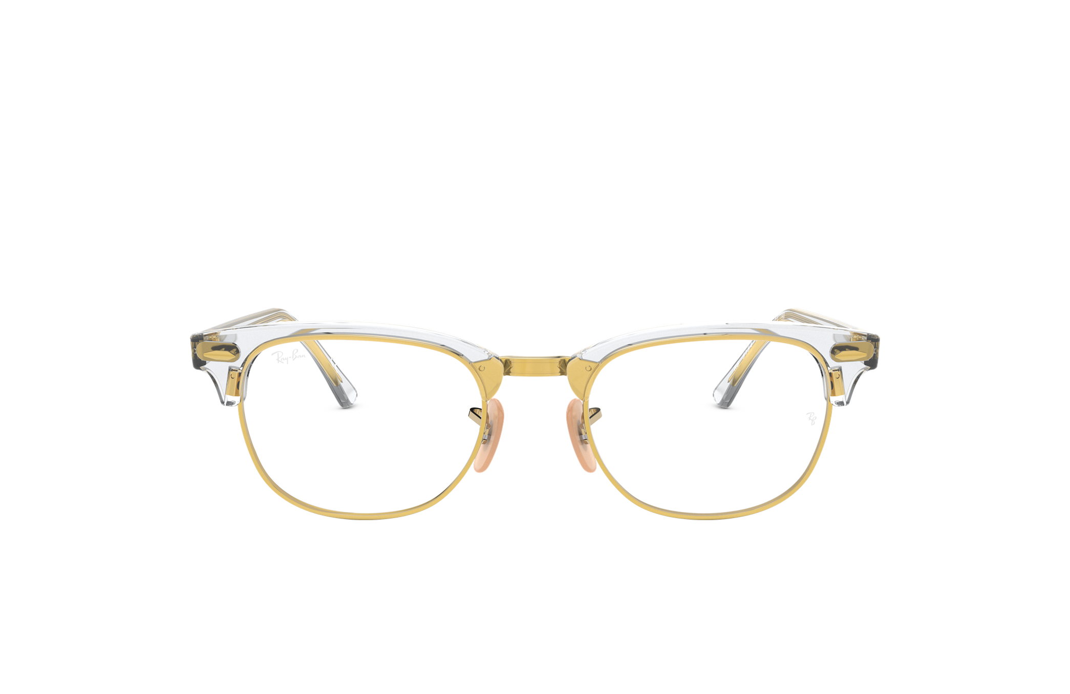 ray ban clubmaster transparent gold