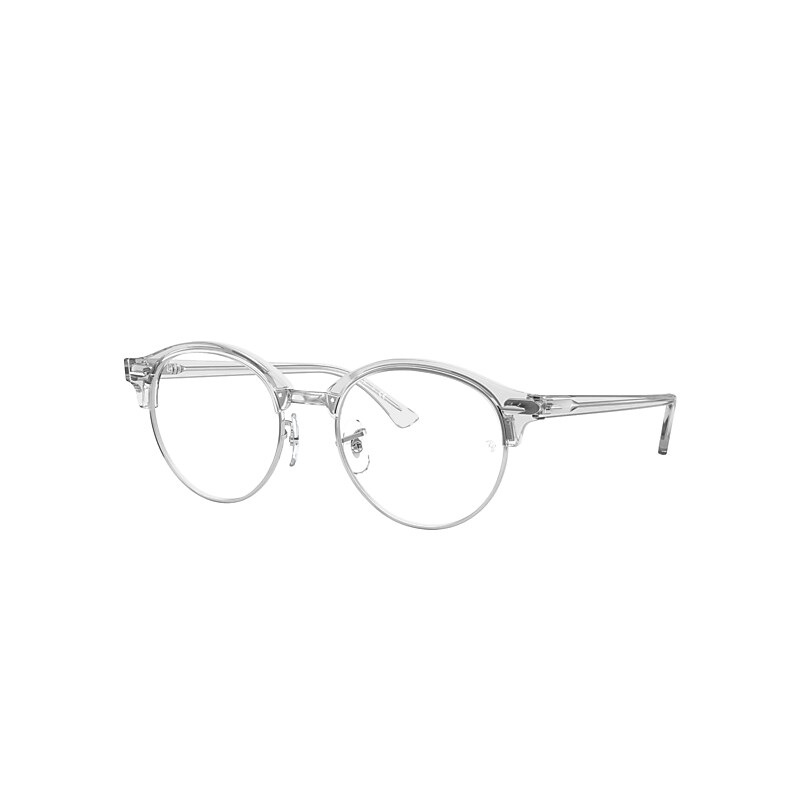 Ray-Ban Clubround Optics Eyeglasses Transparent Frame Clear Lenses 49-19