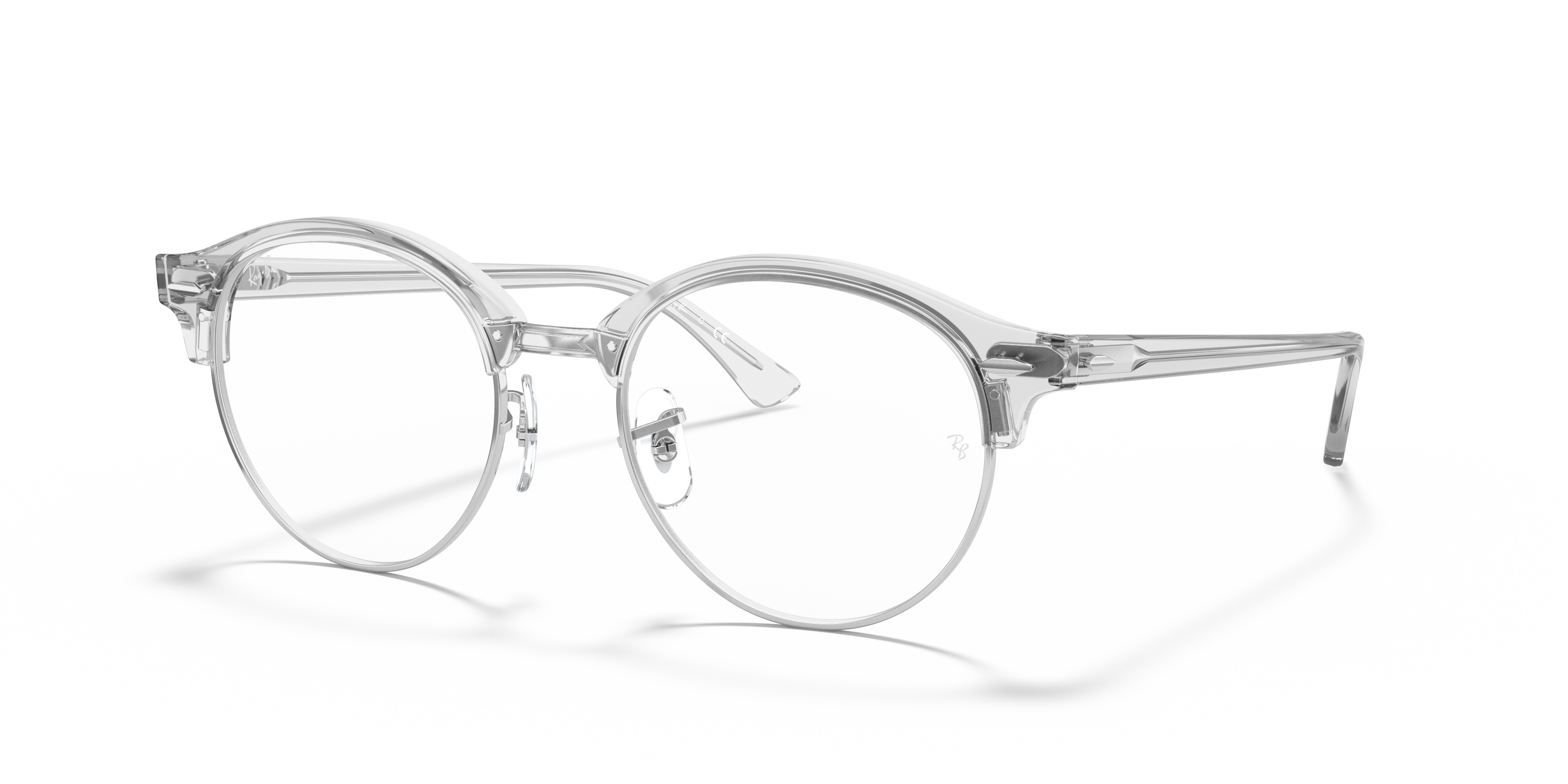 ray ban clubround transparent