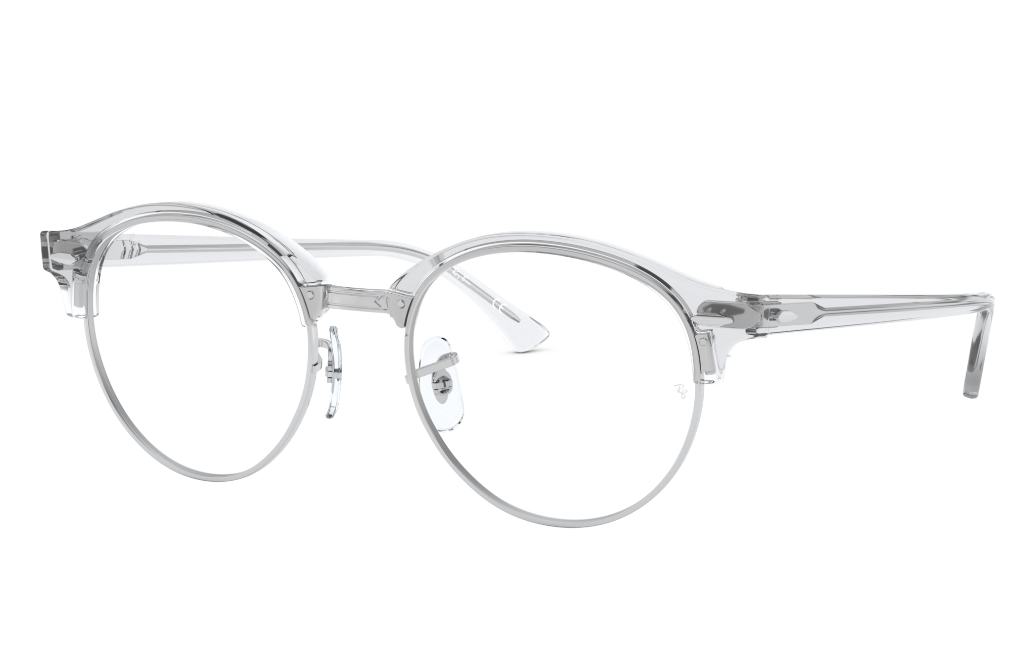 ray ban clubround optics transparent