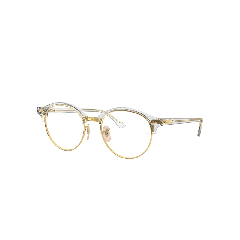Ray-Ban Clubround Optics Eyeglasses Transparent Frame Clear Lenses 47-19