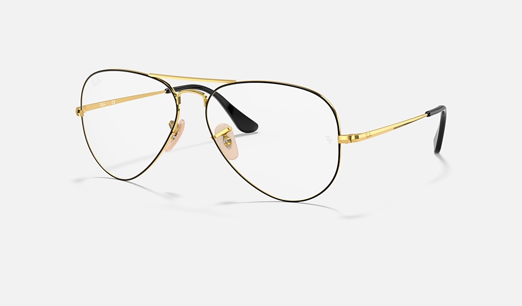 Aviator Optics Eyeglasses with Black On Gold Frame | Ray-Ban®