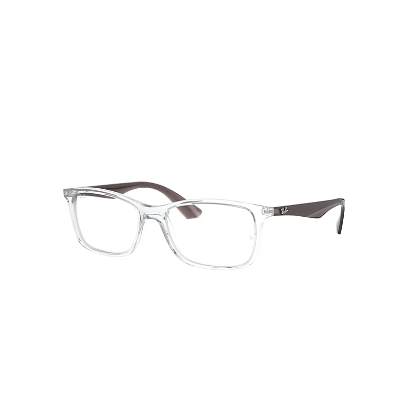 Ray-Ban Rb7047 Eyeglasses Transparent Grey Frame Clear Lenses Polarized 54-17