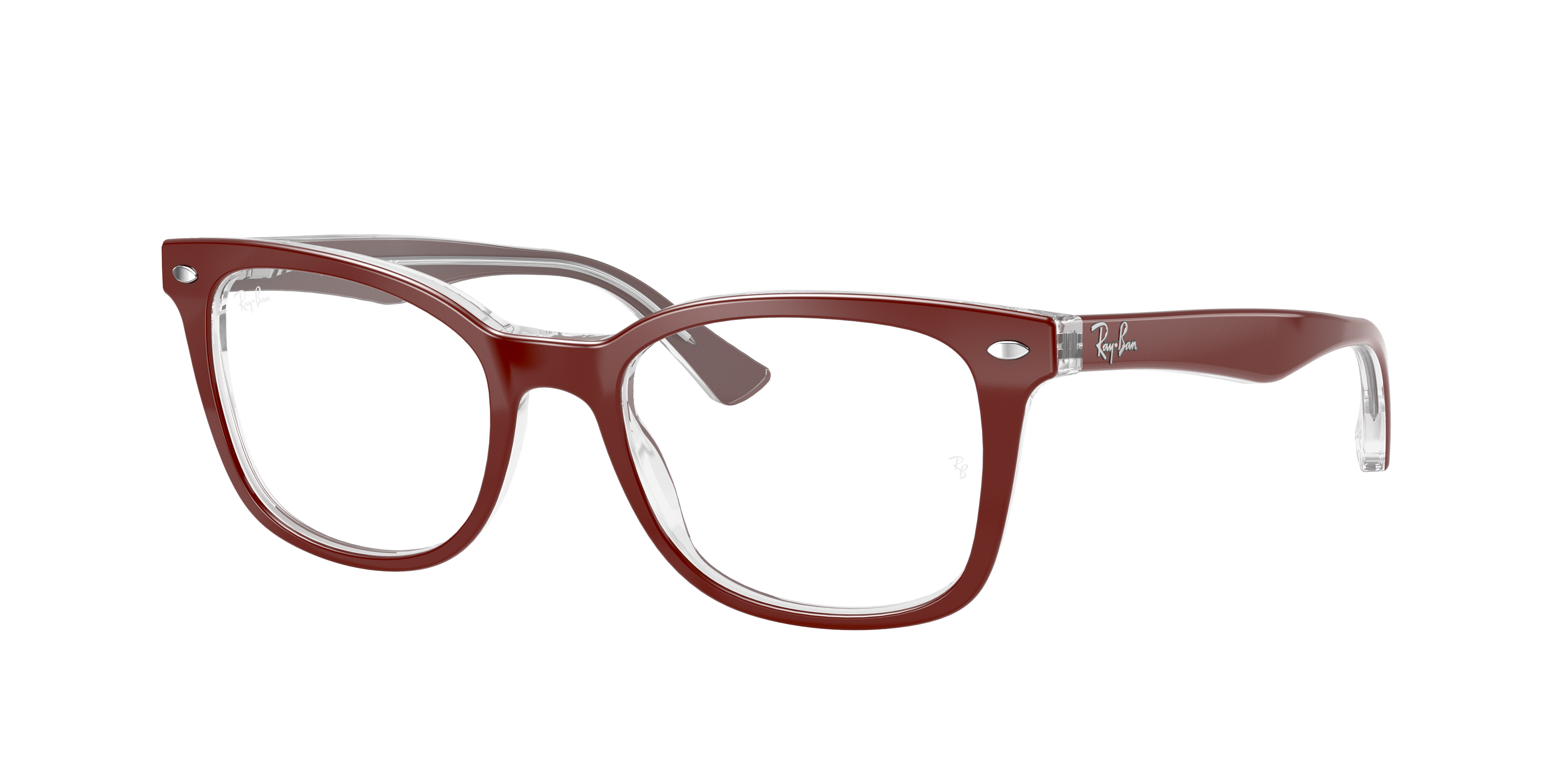Rb5285 Optics Eyeglasses with Bordeaux On Transparent Frame - RB5285 ...