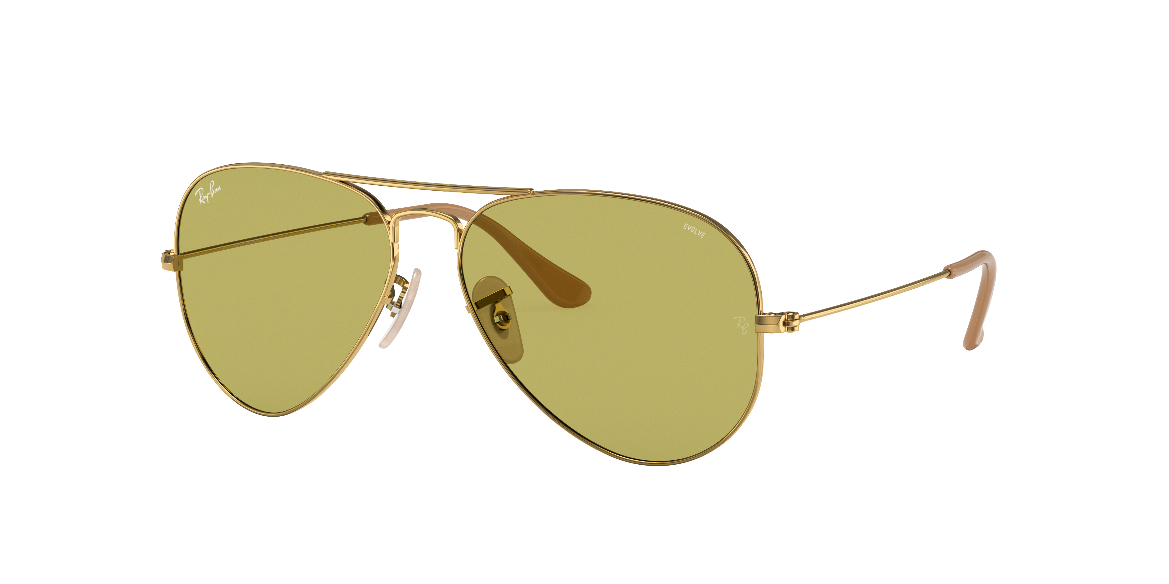 ray ban yellow aviator sunglasses