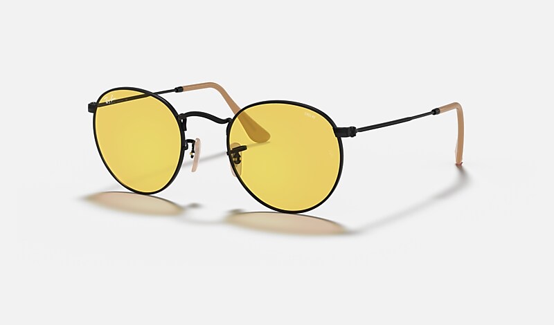 ROUND WASHED EVOLVE Sunglasses in Black and Yellow - RB3447 | Ray-Ban®