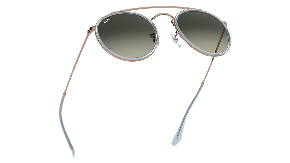 Ray-Ban Sunglasses Round Double Bridge Bronze-copper Frame Grey Lenses