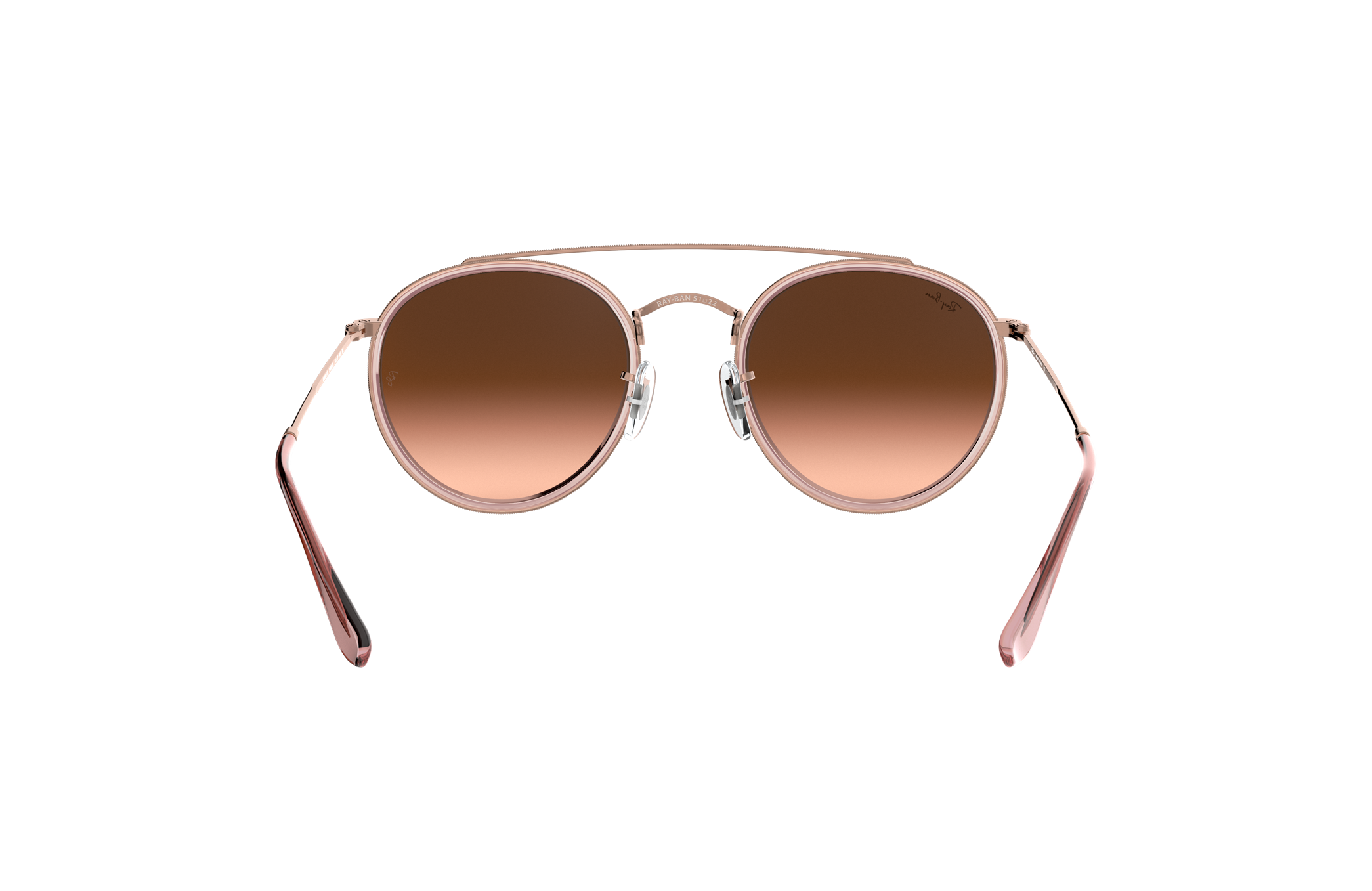 Round Double Bridge Sunglasses in Pink 