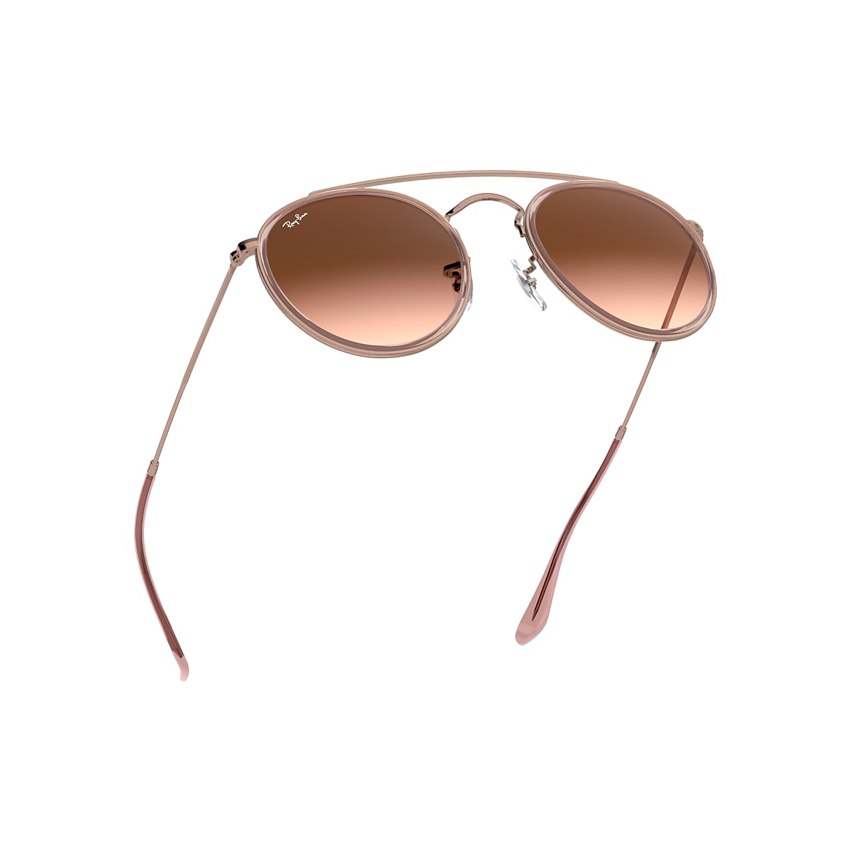 Ray-Ban Sunglasses Round Double Bridge Bronze-copper Frame Brown Lenses