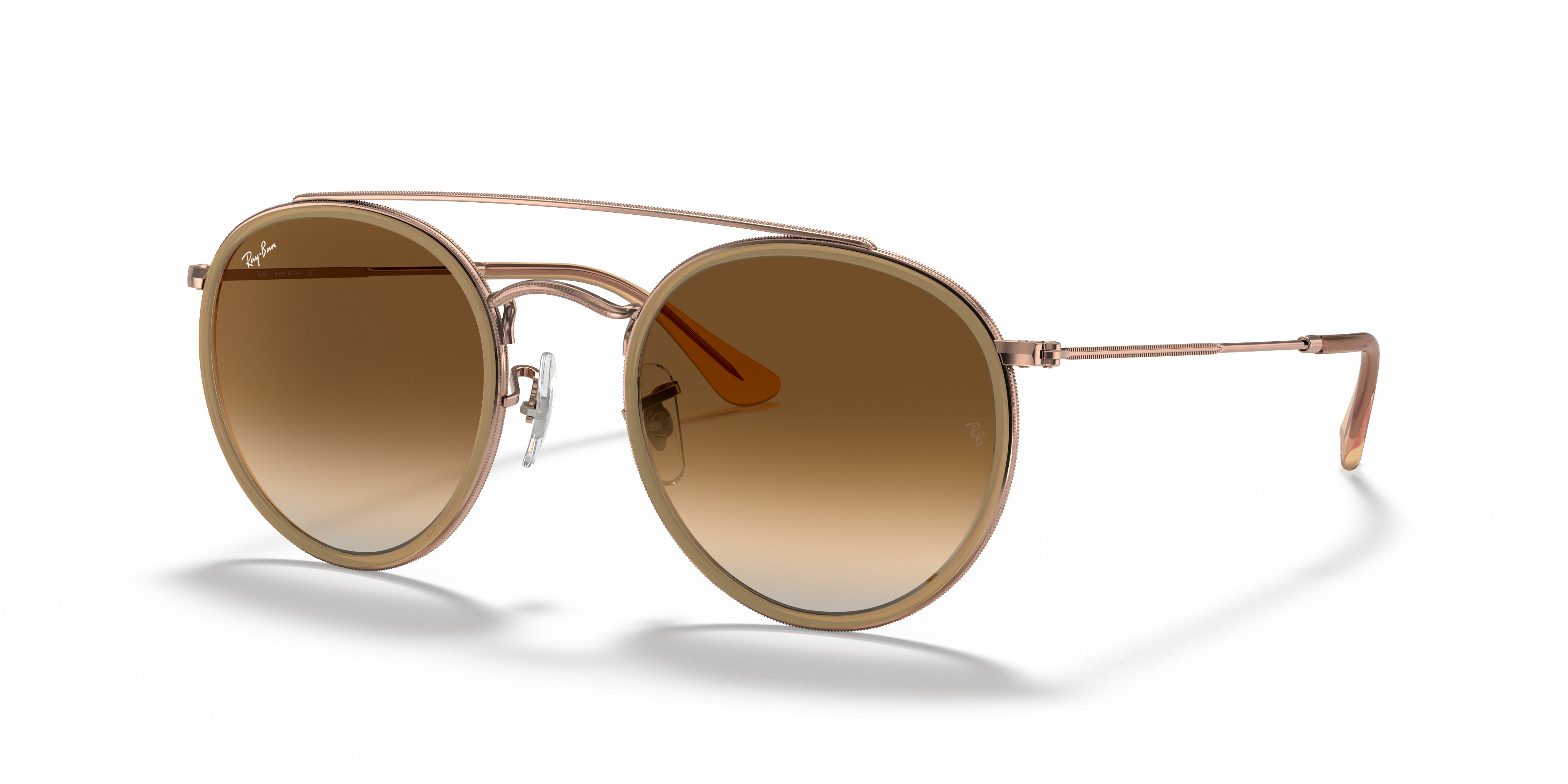 ray ban round double bridge bronze copper