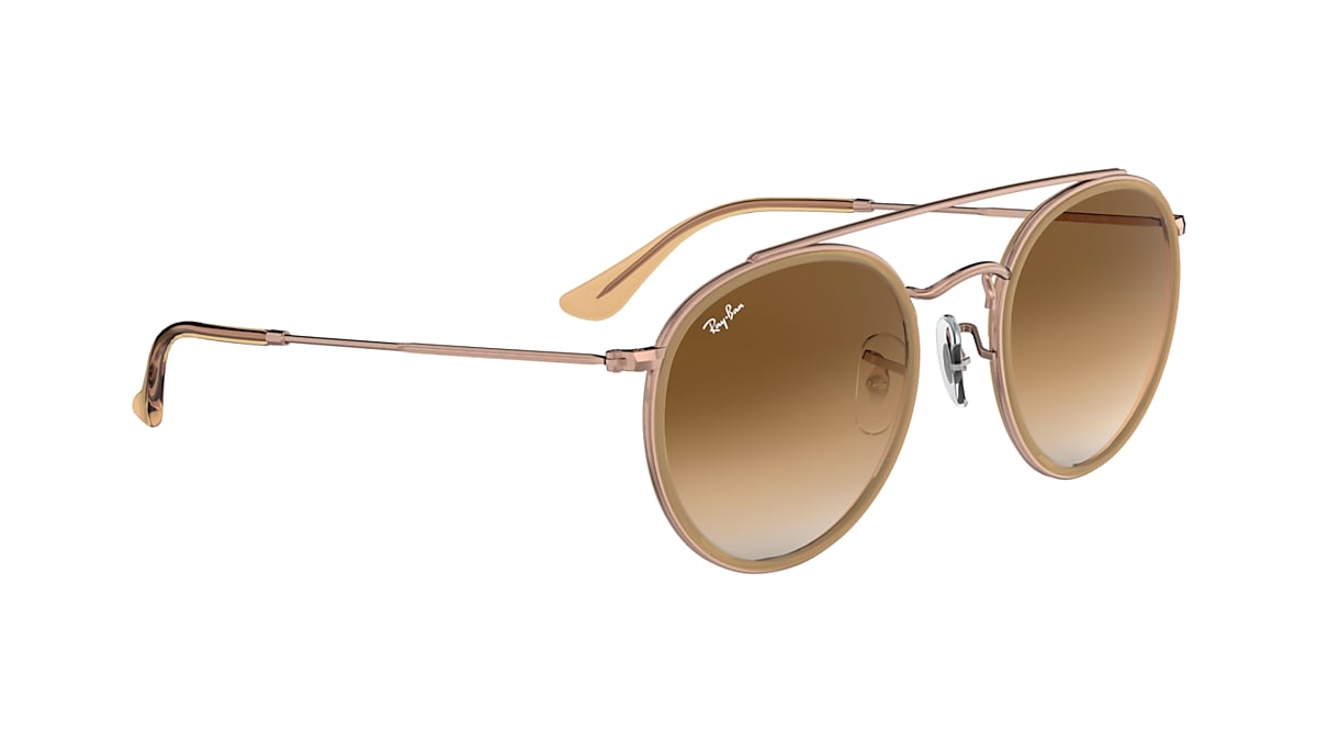 Ray-Ban Sunglasses Round Double Bridge Bronze-copper Frame Brown Lenses