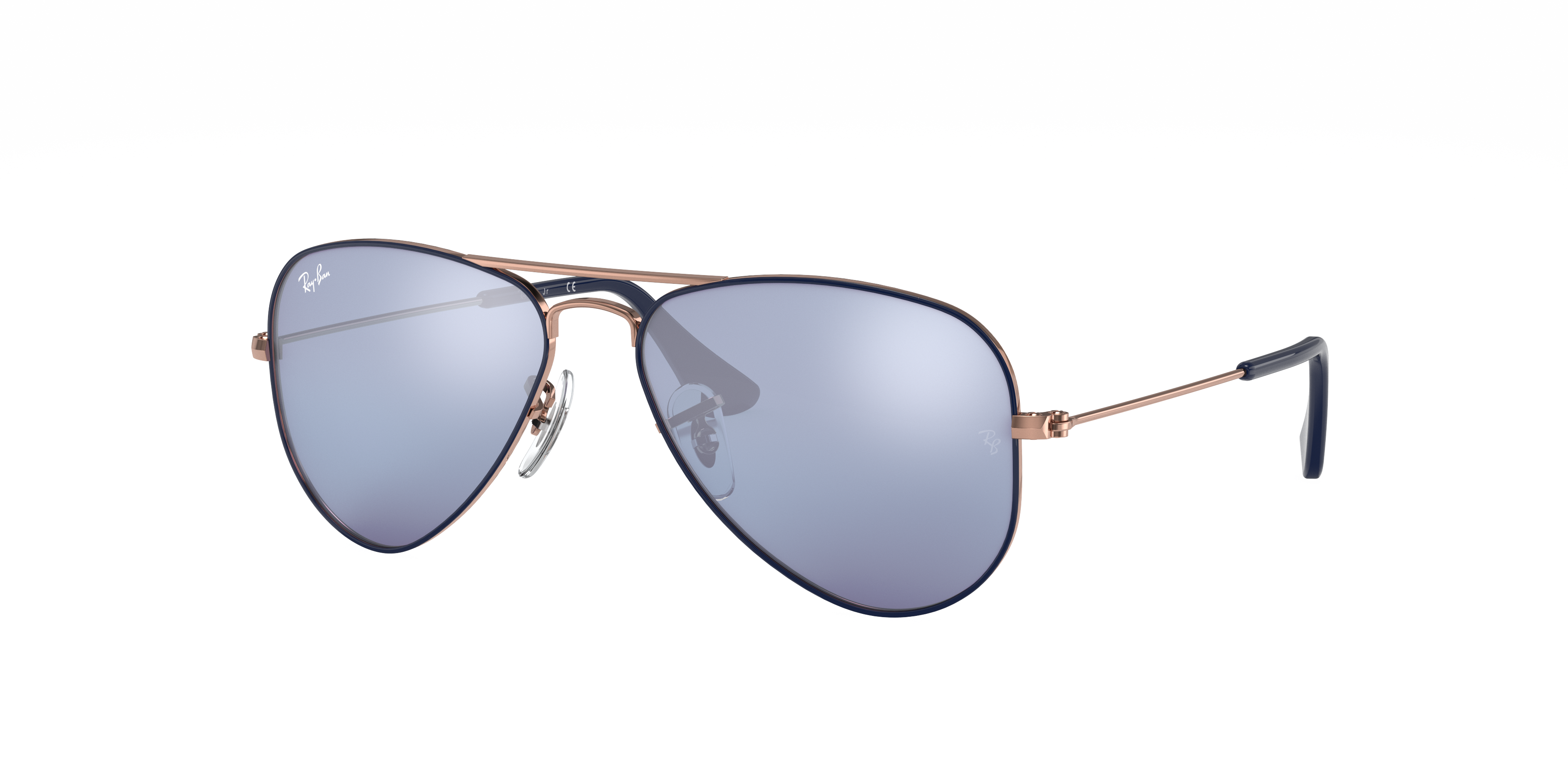 curly Anemone fish Moment Aviator Kids Sunglasses in Blue On Copper and Violet | Ray-Ban®