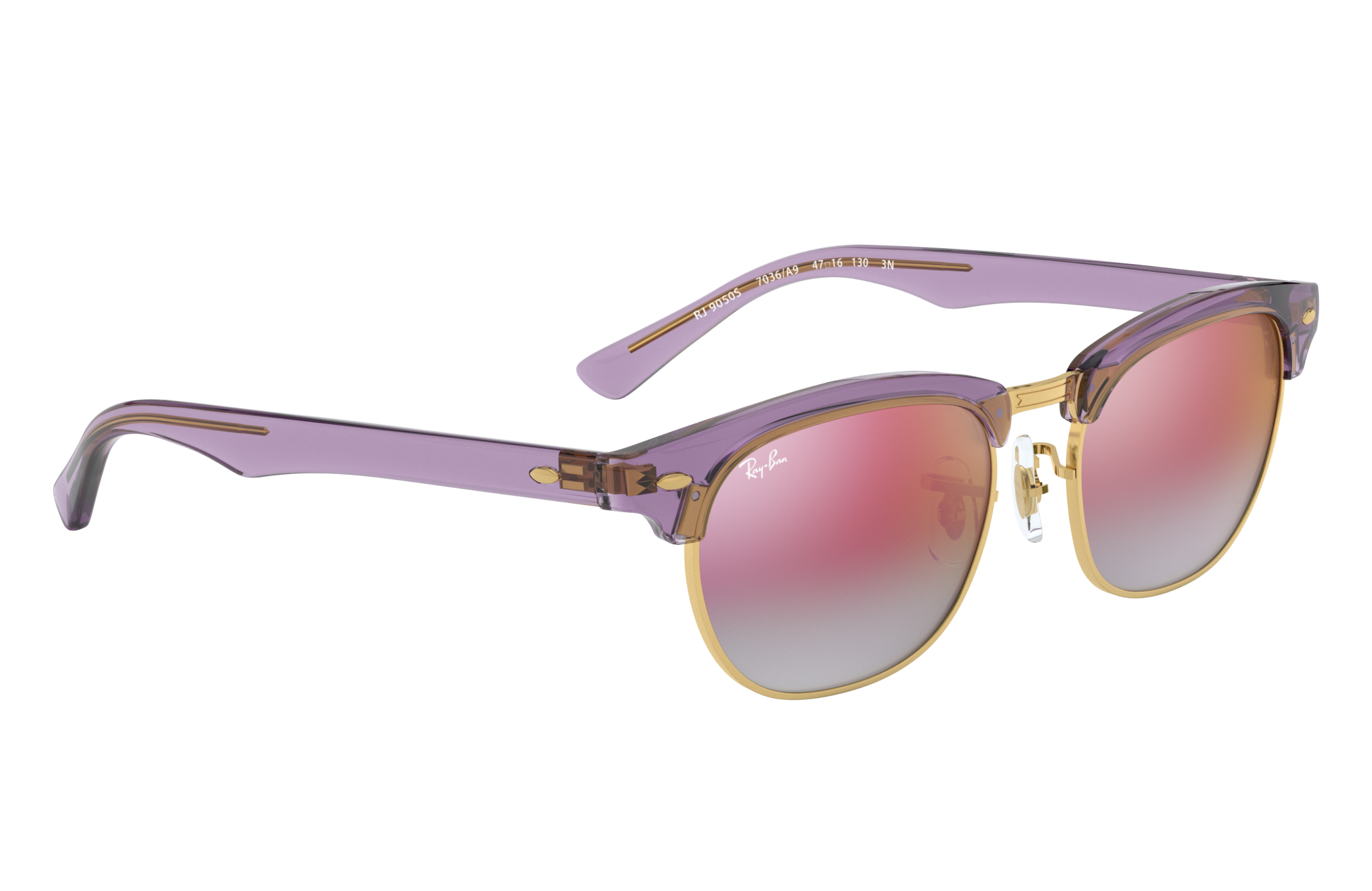 ray ban clubmaster purple lens