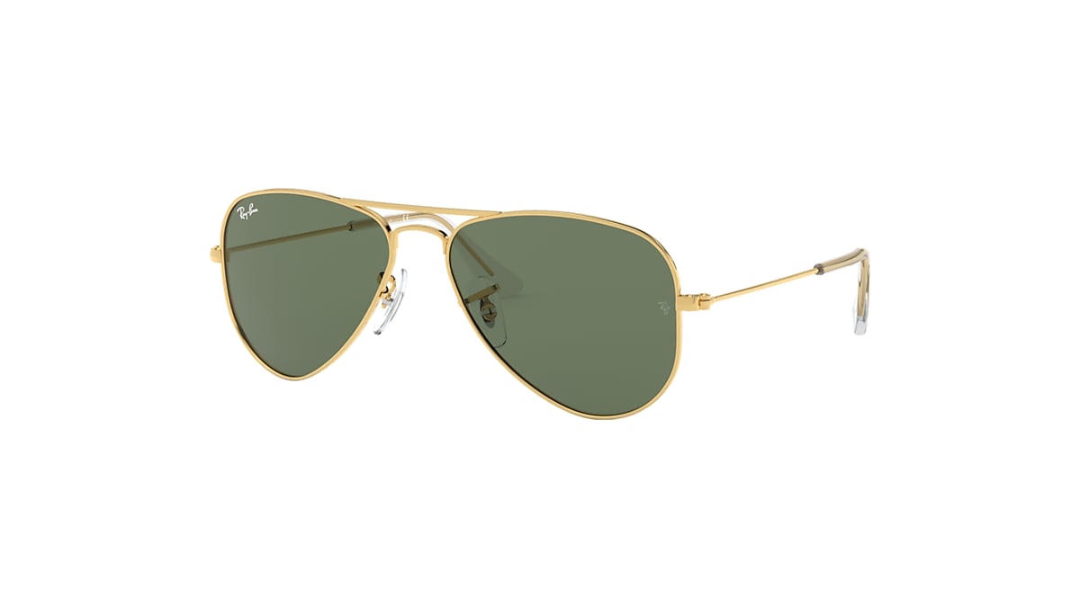 hale Den anden dag Arving AVIATOR KIDS Sunglasses in Gold and Green - RB9506S | Ray-Ban® US