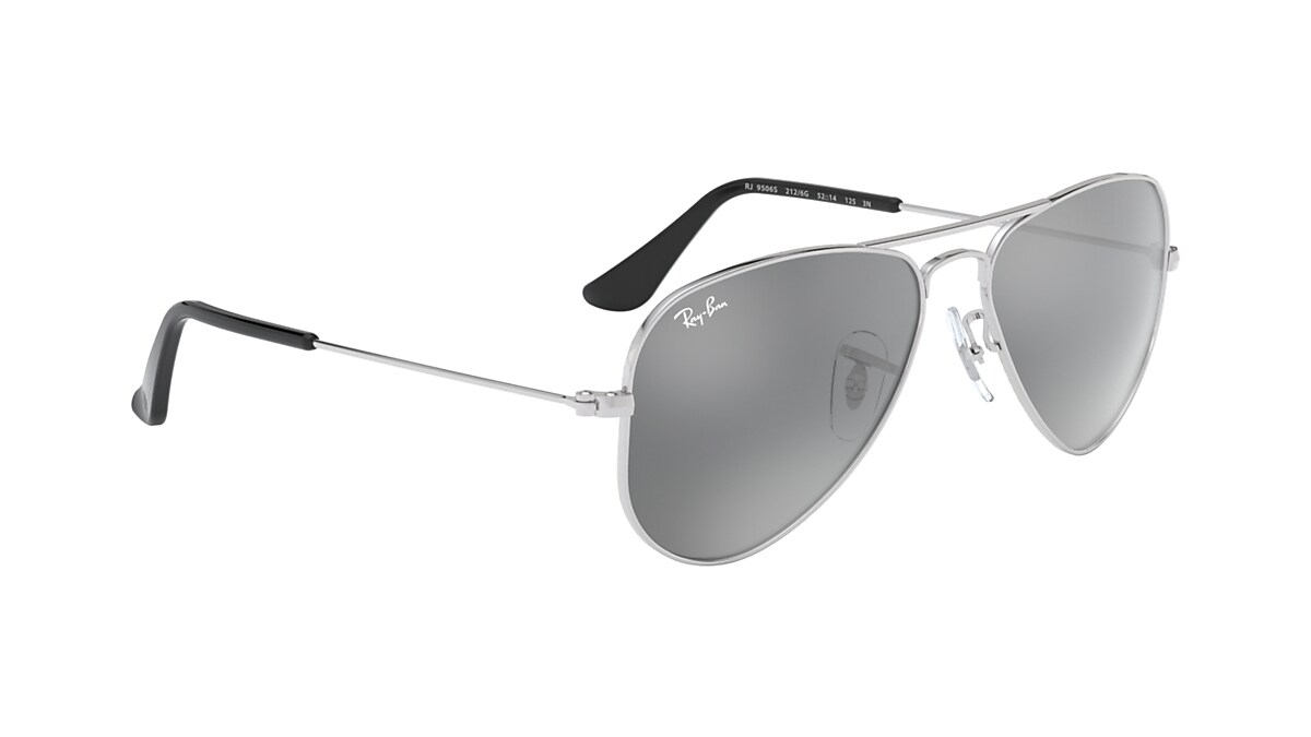 Tether Bot Door Aviator Kids Sunglasses in Silver and Grey | Ray-Ban®