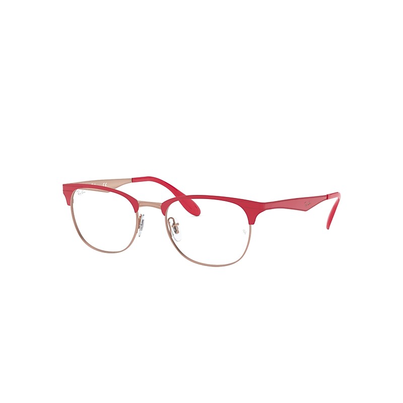 Ray-Ban Rb6346 Eyeglasses Red Frame Clear Lenses Polarized 52-19