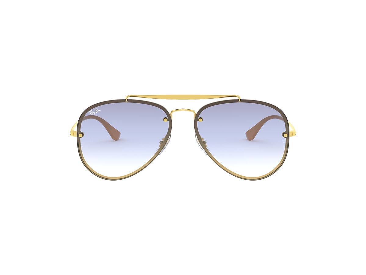 Hardness Handwriting courtyard Blaze Aviator Sunglasses in Gold and Light Blue | Ray-Ban®