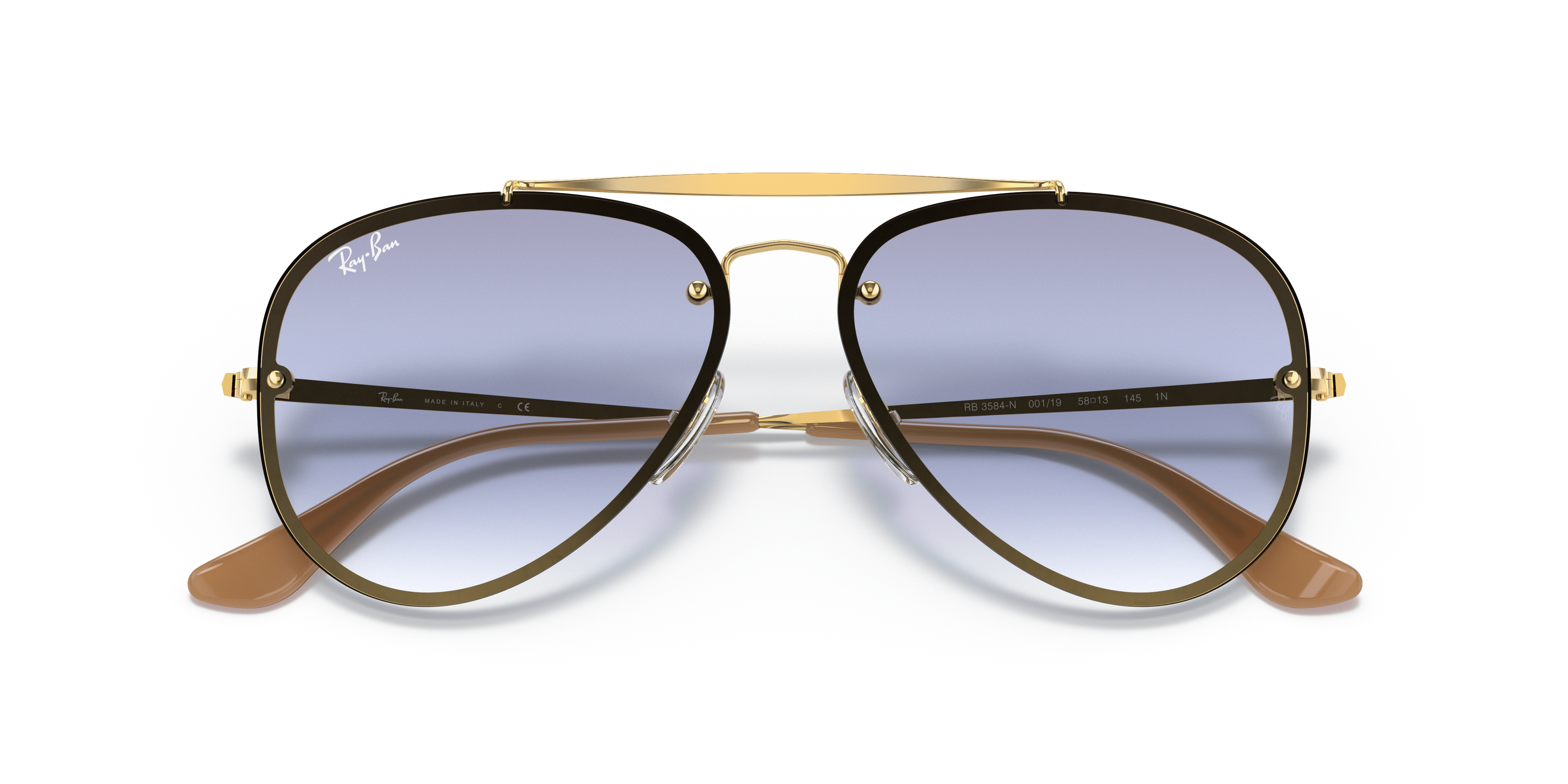 ray ban blaze aviator black and gold