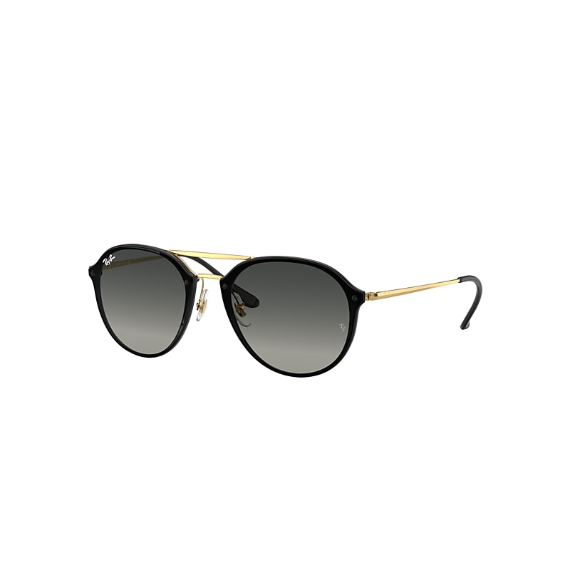 Ray-Ban Blaze Double Bridge Sunglasses Gold Frame Grey Lenses 62-14