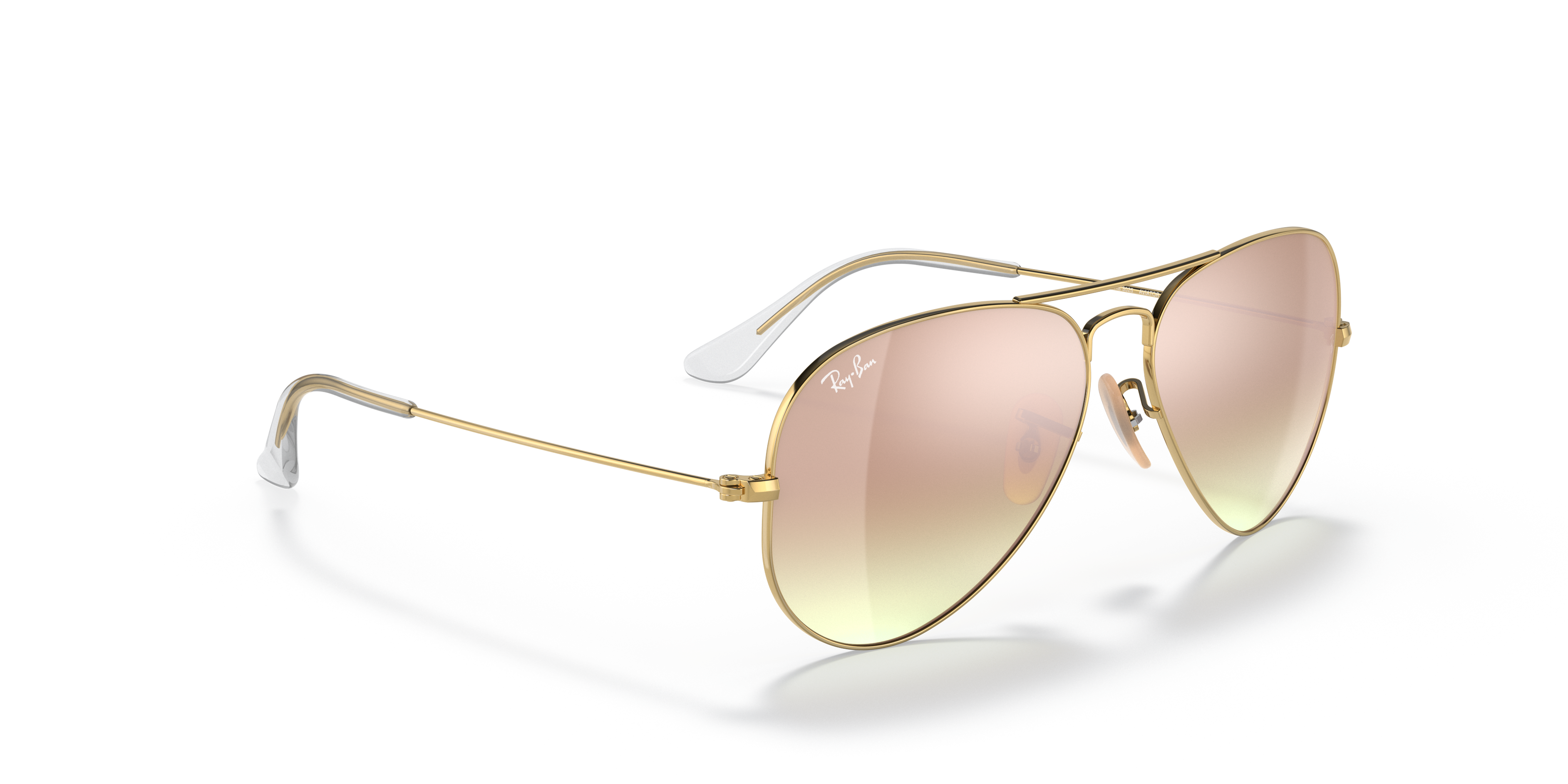 Aviator Mirror Sunglasses in Gold and Pink | Ray-Ban®