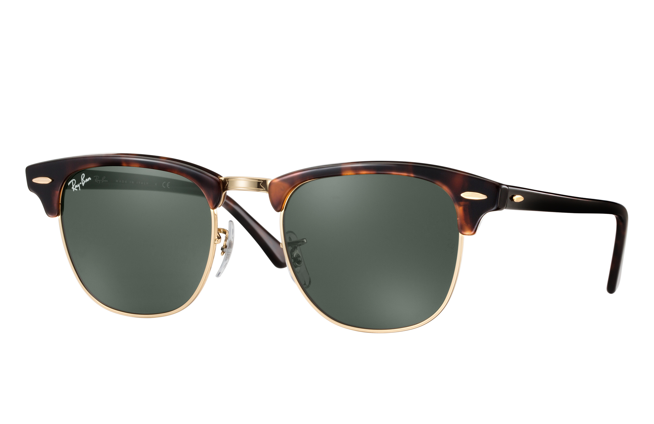 Clubmaster Classic Sunglasses in Tortoise and Green | Ray-Ban®